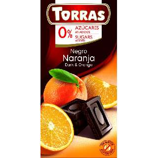 TORRAS NARANCSOS ÉTCSOKOLÁDÉ HOZZÁADOTT CUKOR NÉLKÜL 75 GR (GLUTÉNMENTES) - 100606045.NARANCS