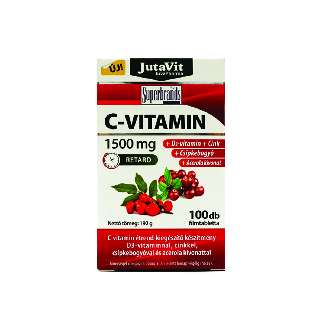 JUTAVIT C-VITAMIN 1500 MG TABLETTA 100 DB (CSIPKEBOGYÓ+D-VITAMIN+ACEROLA) - 050101018.5