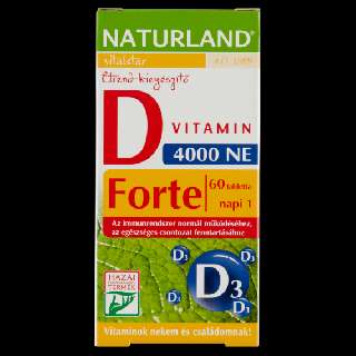 NATURLAND D3-VITAMIN FORTE TABLETTA 60 DB 4000 NE - 050108000.60