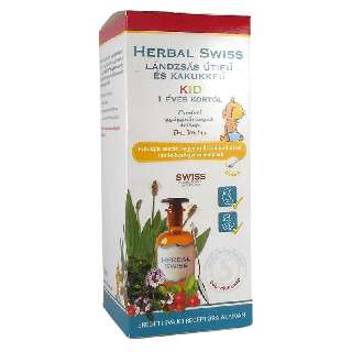 HERBAL SWISS KID FOLYÉKONY ÉTRENDKIEGÉSZÍTŐ SZIRUP 150 ML 1 ÉVES KORTÓL KÖHÖGÉSRE (TOROK,GARAT) - 050140004.1ÉV