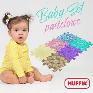 A MUFFIK ORTHOPÉDIAI PUZZLE SZŐNYEG BABY SZETT 6 RÉSZES PASZTEL - 510610000.BABYPASZTEL