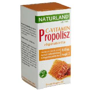 NATURLAND C-VITAMINOS PROPOLISZ RÁGÓTABLETTA 60 DB - 050201025.TABLETTA