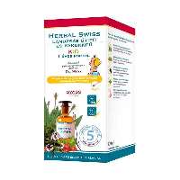 HERBAL SWISS KID FOLYÉKONY ÉTRENDKIEGÉSZÍTŐ SZIRUP 300 ML 1 ÉVES KORTÓL KÖHÖGÉSRE (TOROK,GARAT) - 050140004.3001ÉV