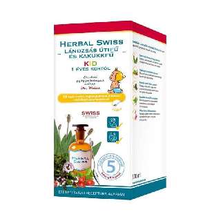 HERBAL SWISS KID FOLYÉKONY ÉTRENDKIEGÉSZÍTŐ SZIRUP 300 ML 1 ÉVES KORTÓL KÖHÖGÉSRE (TOROK,GARAT) - 050140004.3001ÉV